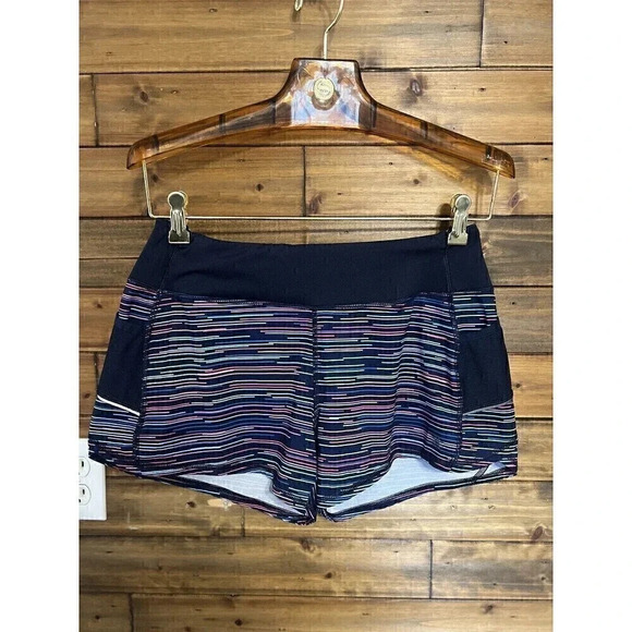 Athleta Pants - Athleta woman's running shorts size Small Navy blue with multi-color stripes